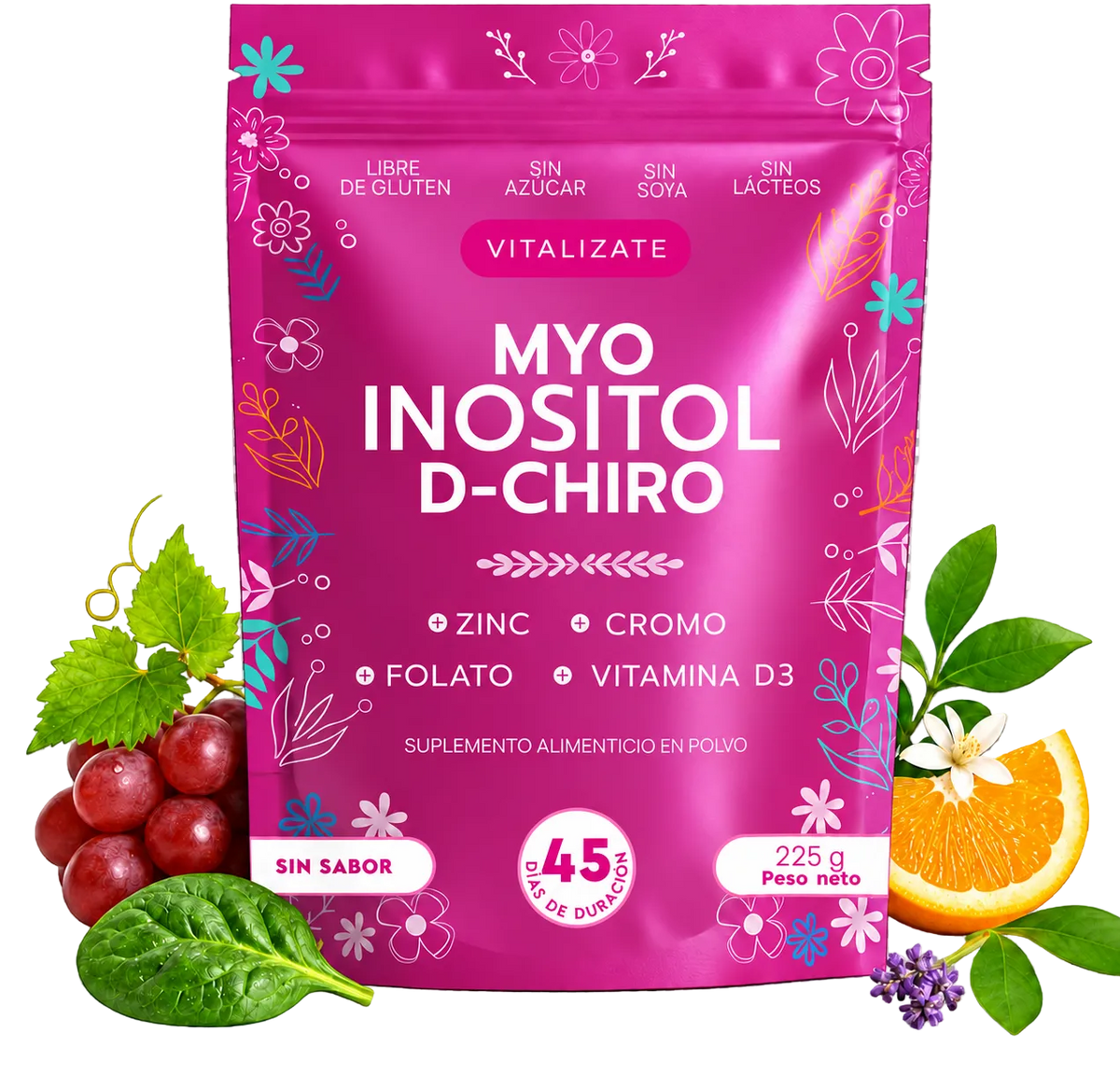 Myo Inositol + D-Chiro Inositol 40:1 Platinum en Polvo