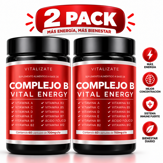 Complejo B Vital Energy | Pack de 2 frascos de 60 cápsulas
