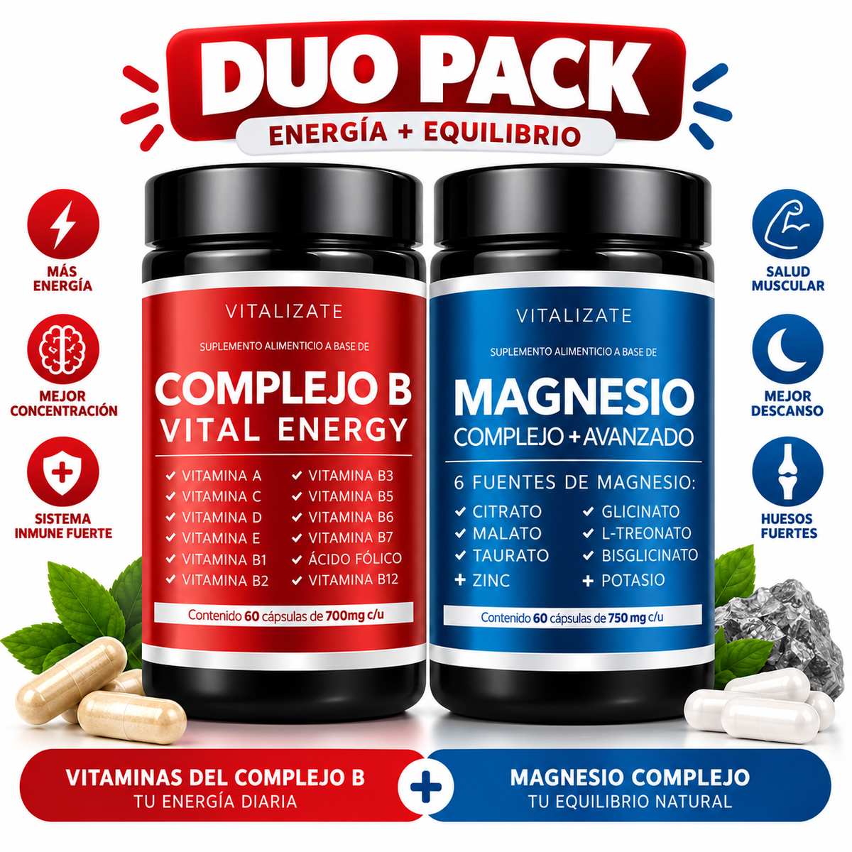 Dúo Energía y Equilibrio | Complejo B + Magnesio