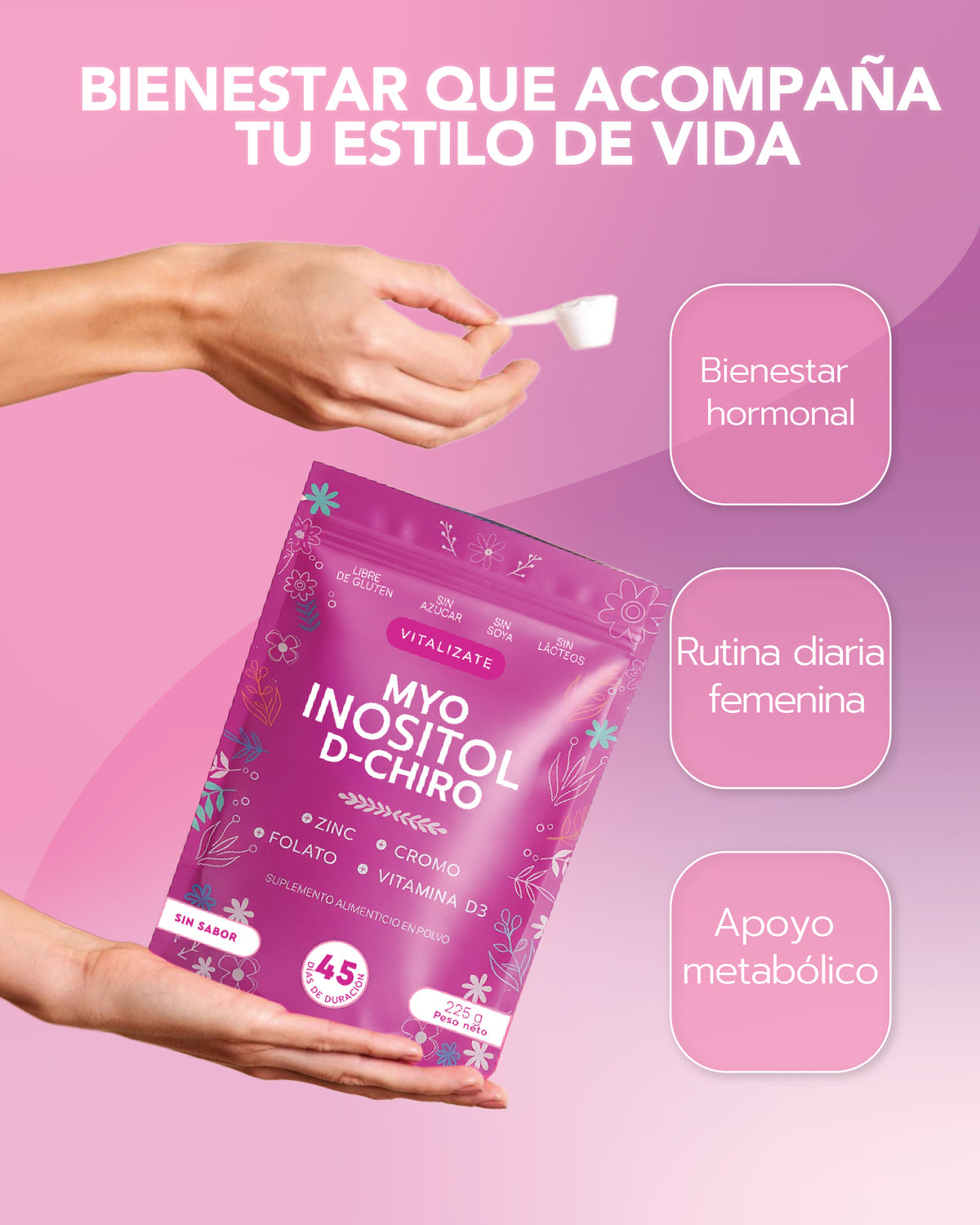 Myo Inositol + D-Chiro Inositol 40:1 Platinum en Polvo