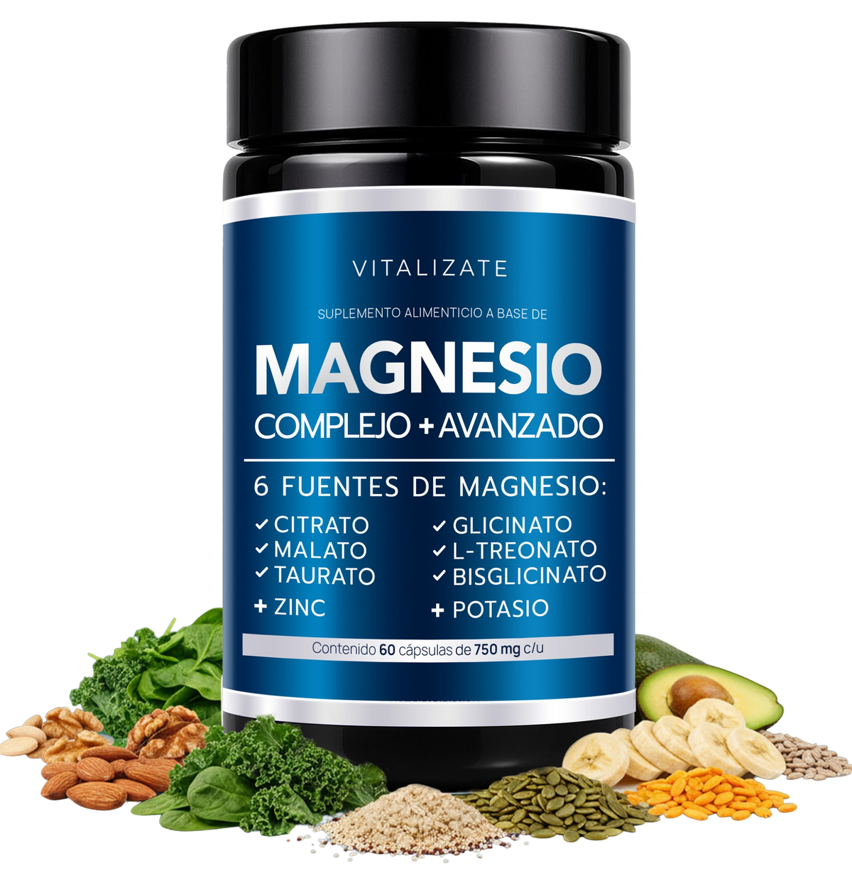 Complejo de Magnesio | 6 Fuentes + Potasio y Zinc