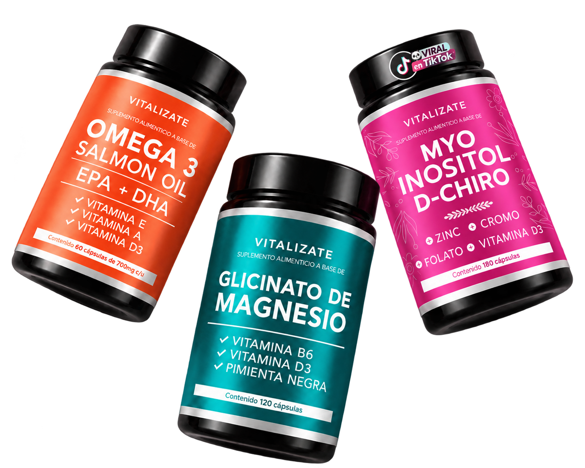 Productos Vitalizate sobre pedestales