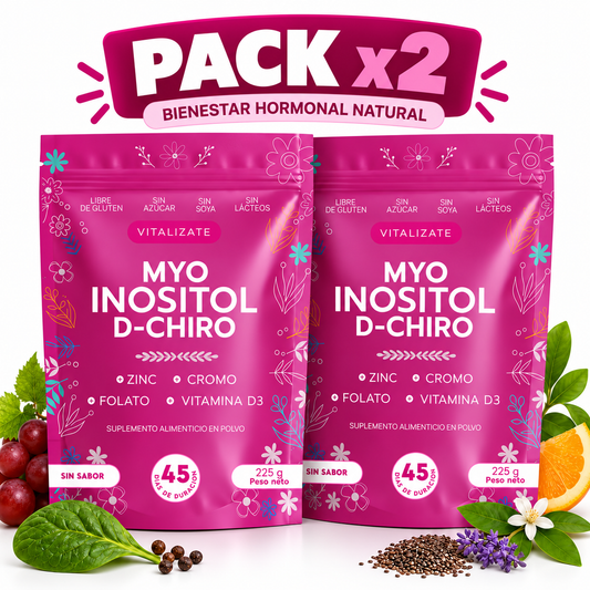 Myo Inositol D-Chiro en polvo | Pack de 2 bolsas de 225 g